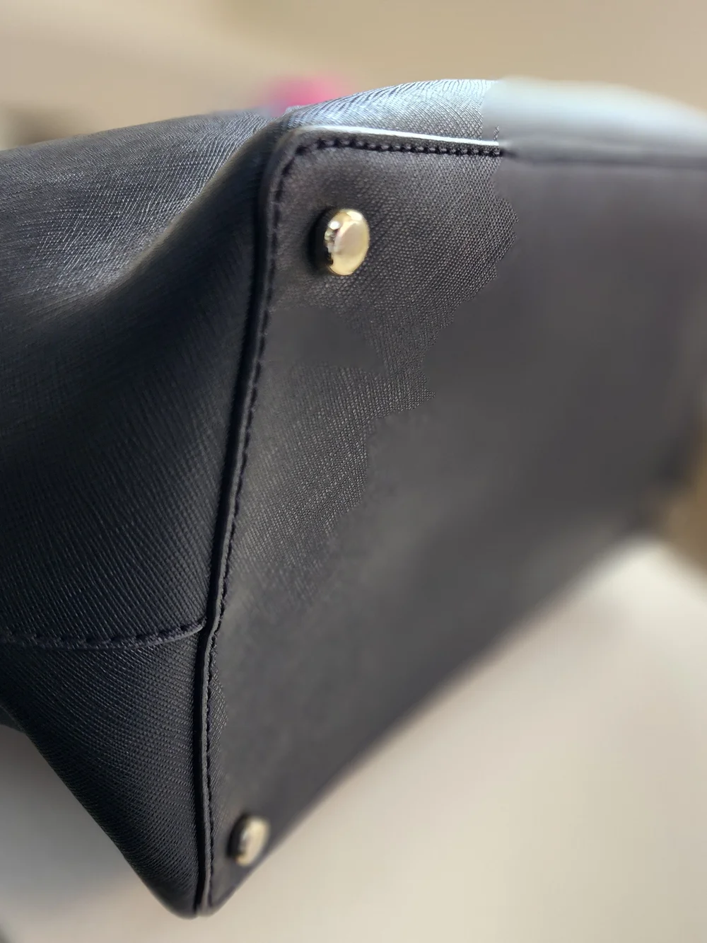 Kate spade Black Saffiano Leather Tote with Pink Scarf Accent - Picture 3 of 5